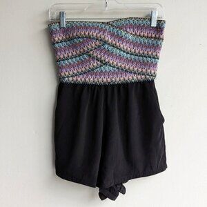 WOW Couture embroidered strapless tube romper